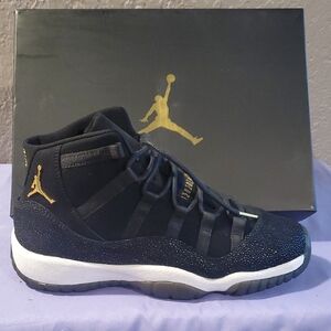 Black and Gold High-Top Sneakers